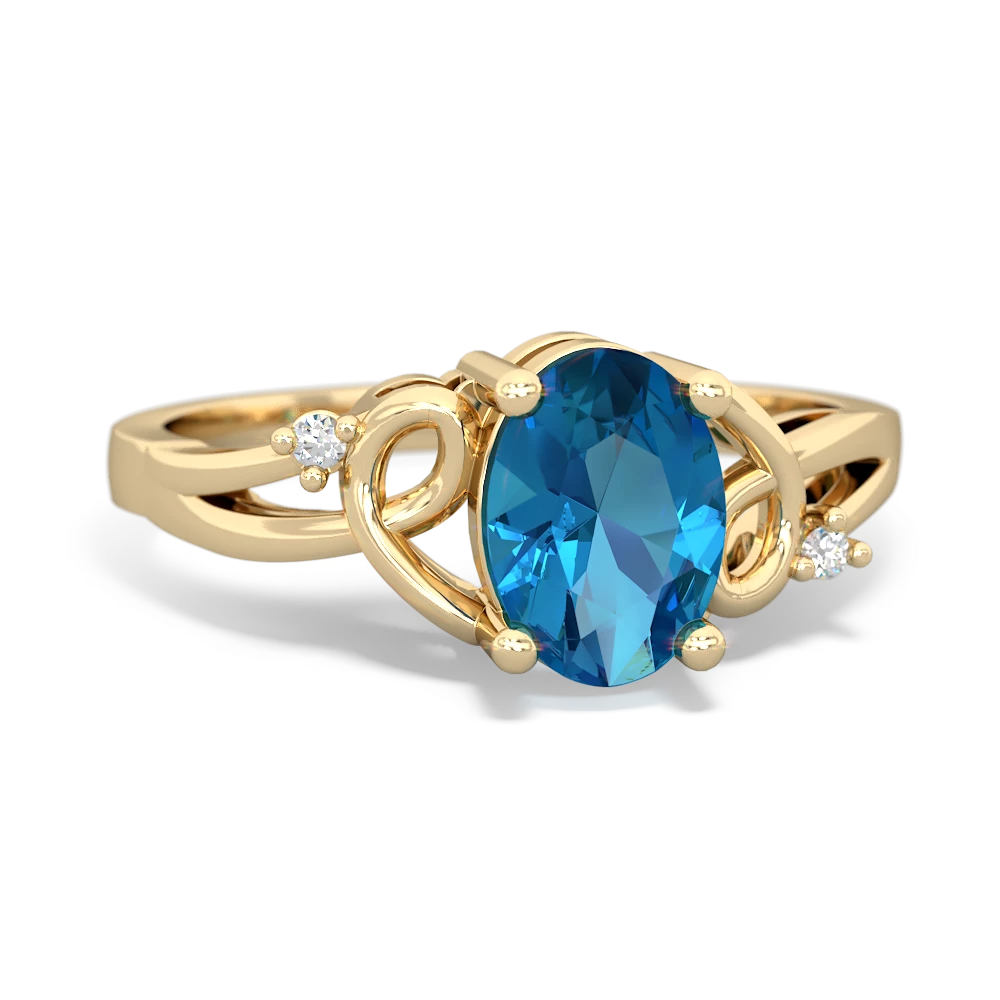 London Topaz Swirls 14K Yellow Gold ring R2347