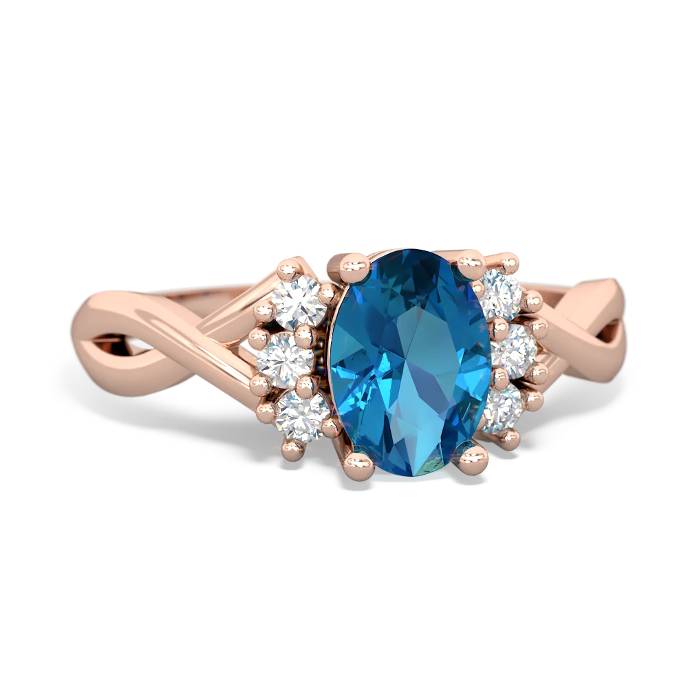 London Topaz Victorian Twist 14K Rose Gold ring R2497