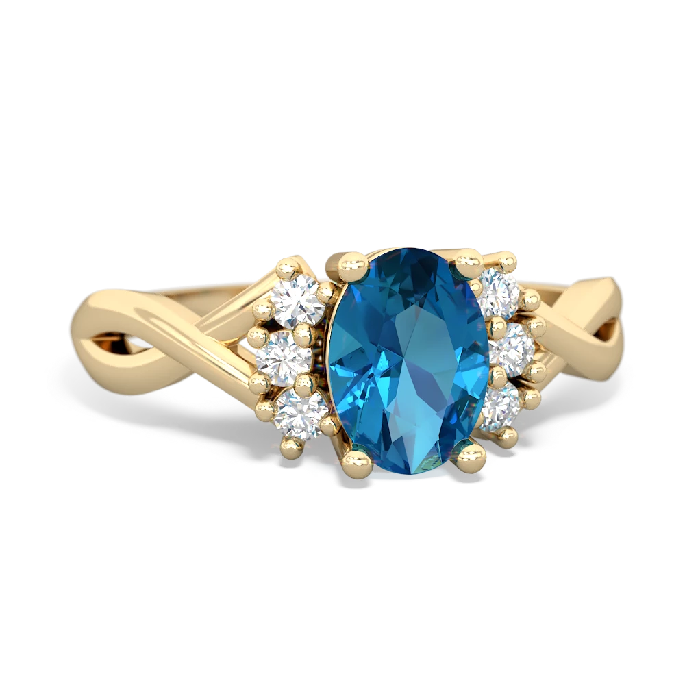 London Topaz Victorian Twist 14K Yellow Gold ring R2497