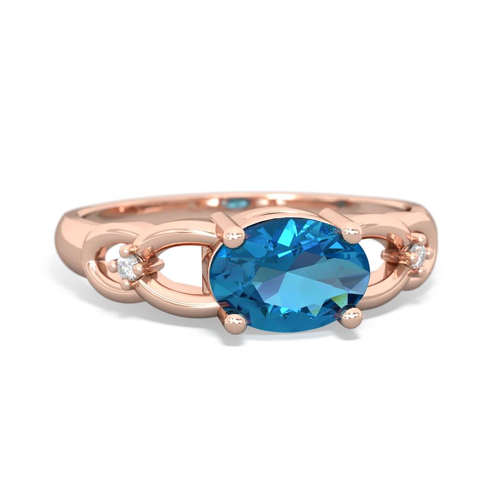 London Topaz Links 14K Rose Gold ring R4032