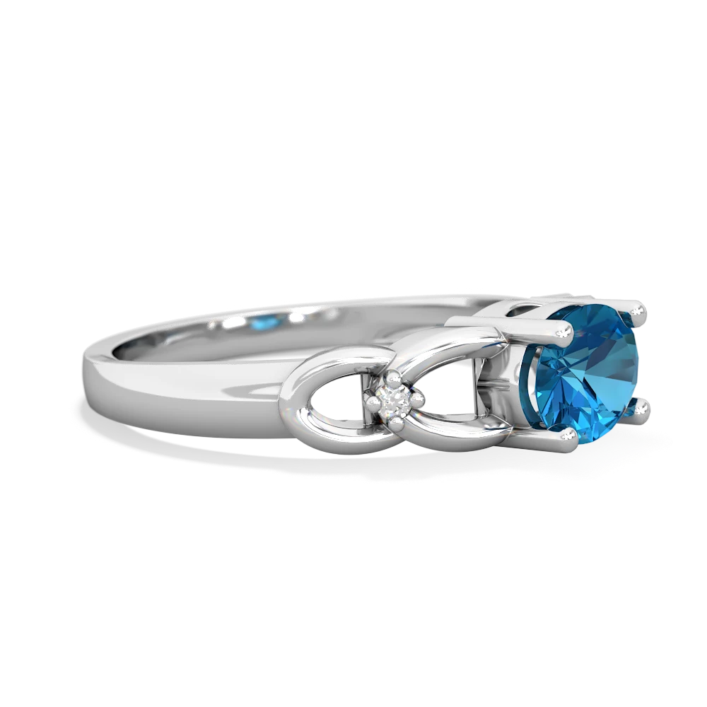 London Topaz Links 14K White Gold ring R4032