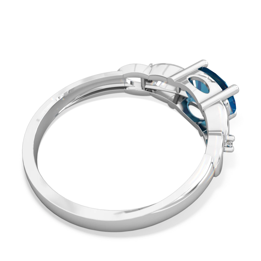 London Topaz Links 14K White Gold ring R4032