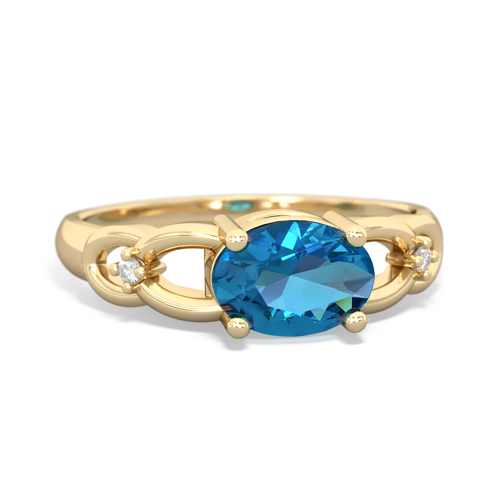 London Topaz Links 14K Yellow Gold ring R4032