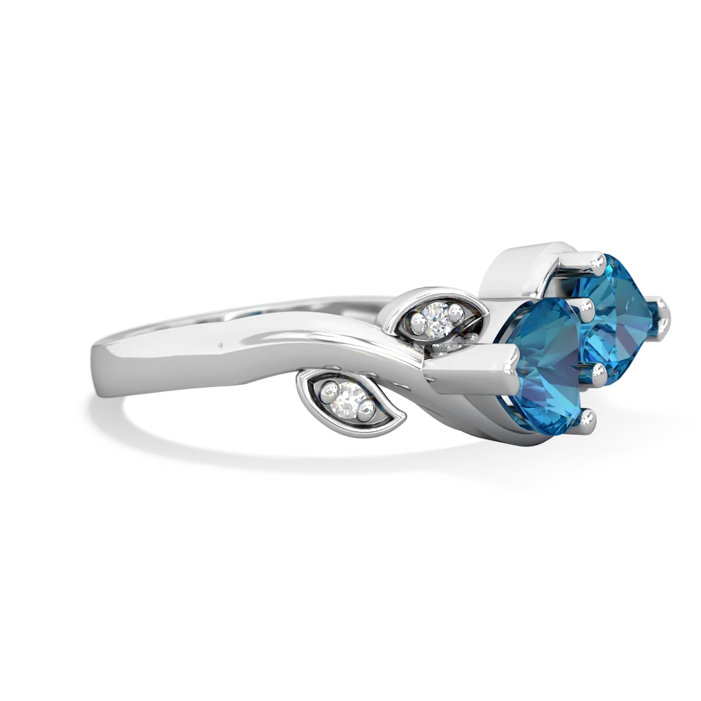 London Topaz Floral Elegance 14K White Gold ring R5790