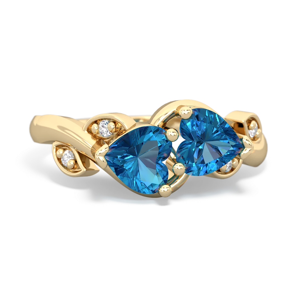 London Topaz Floral Elegance 14K Yellow Gold ring R5790