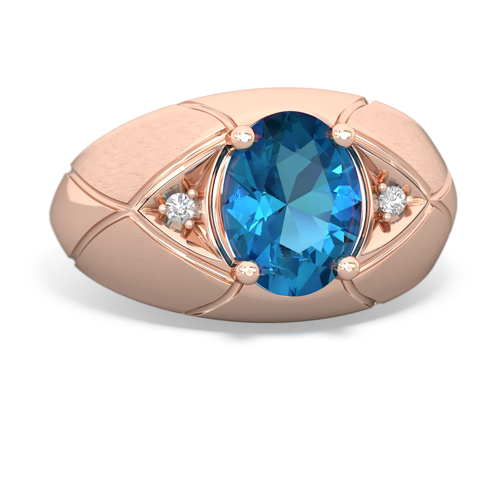 London Topaz Men's Crossroads 14K Rose Gold ring R0361