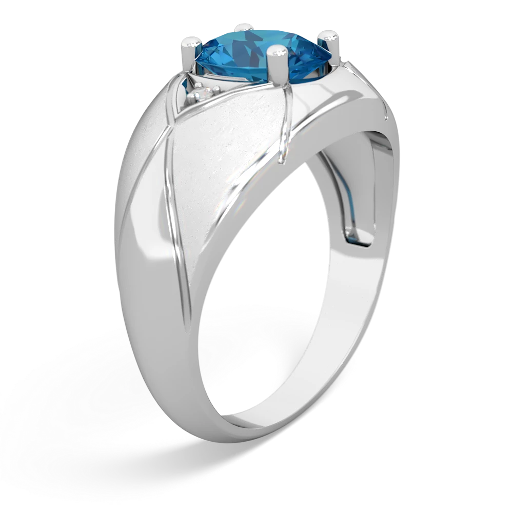 London Topaz Men's Crossroads 14K White Gold ring R0361