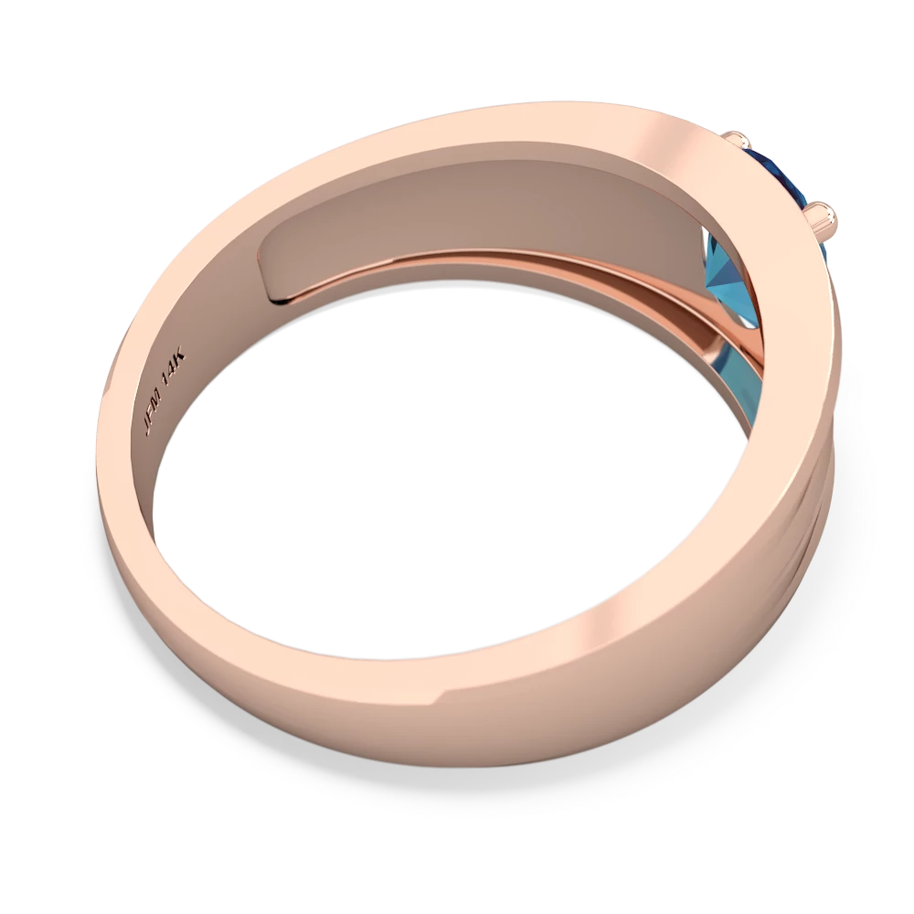 London Topaz Men's Two Lane 14K Rose Gold ring R0363