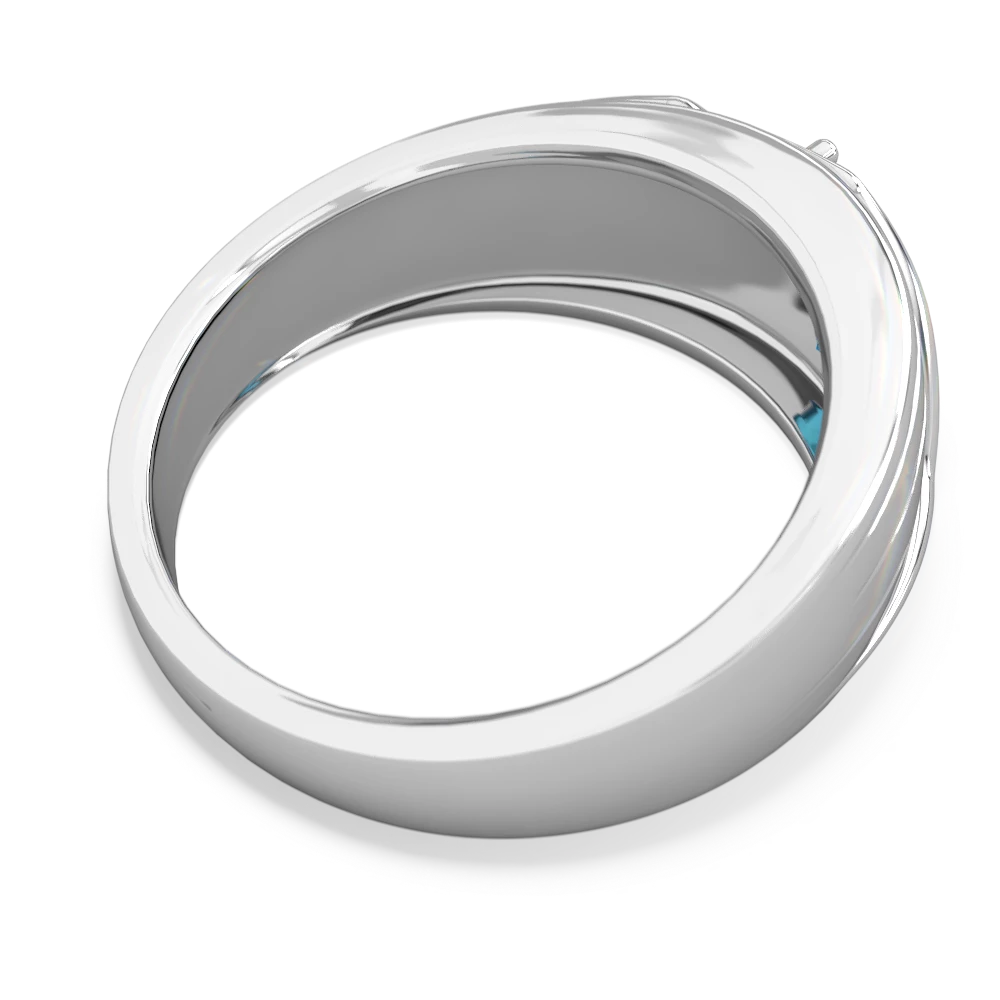 London Topaz Men's Streamline 14K White Gold ring R0460