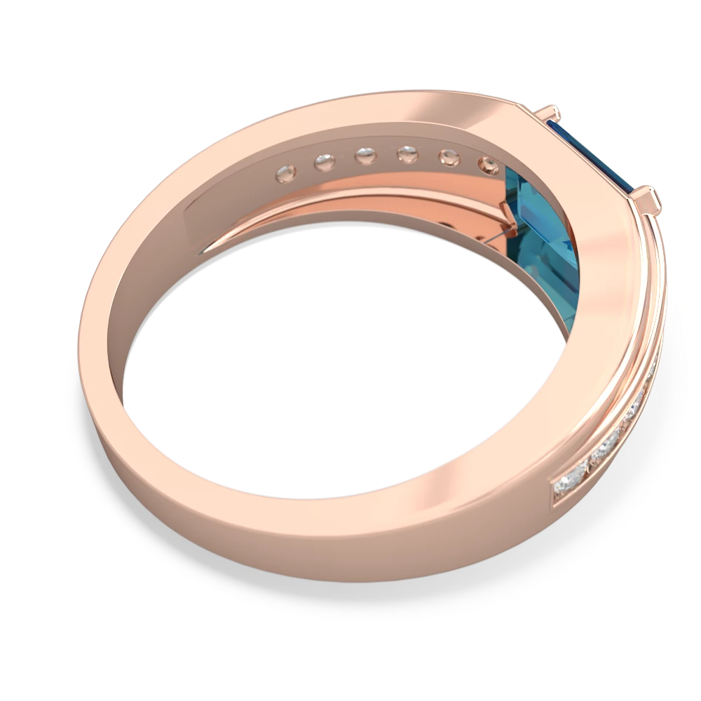 London Topaz Men's Diamond Channel 14K Rose Gold ring R0500