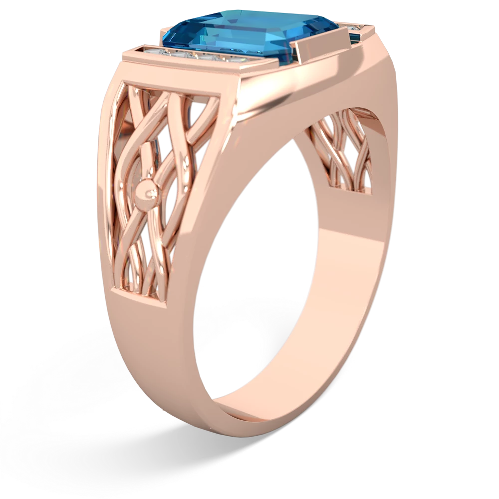 London Topaz Men's Vine 14K Rose Gold ring R0490