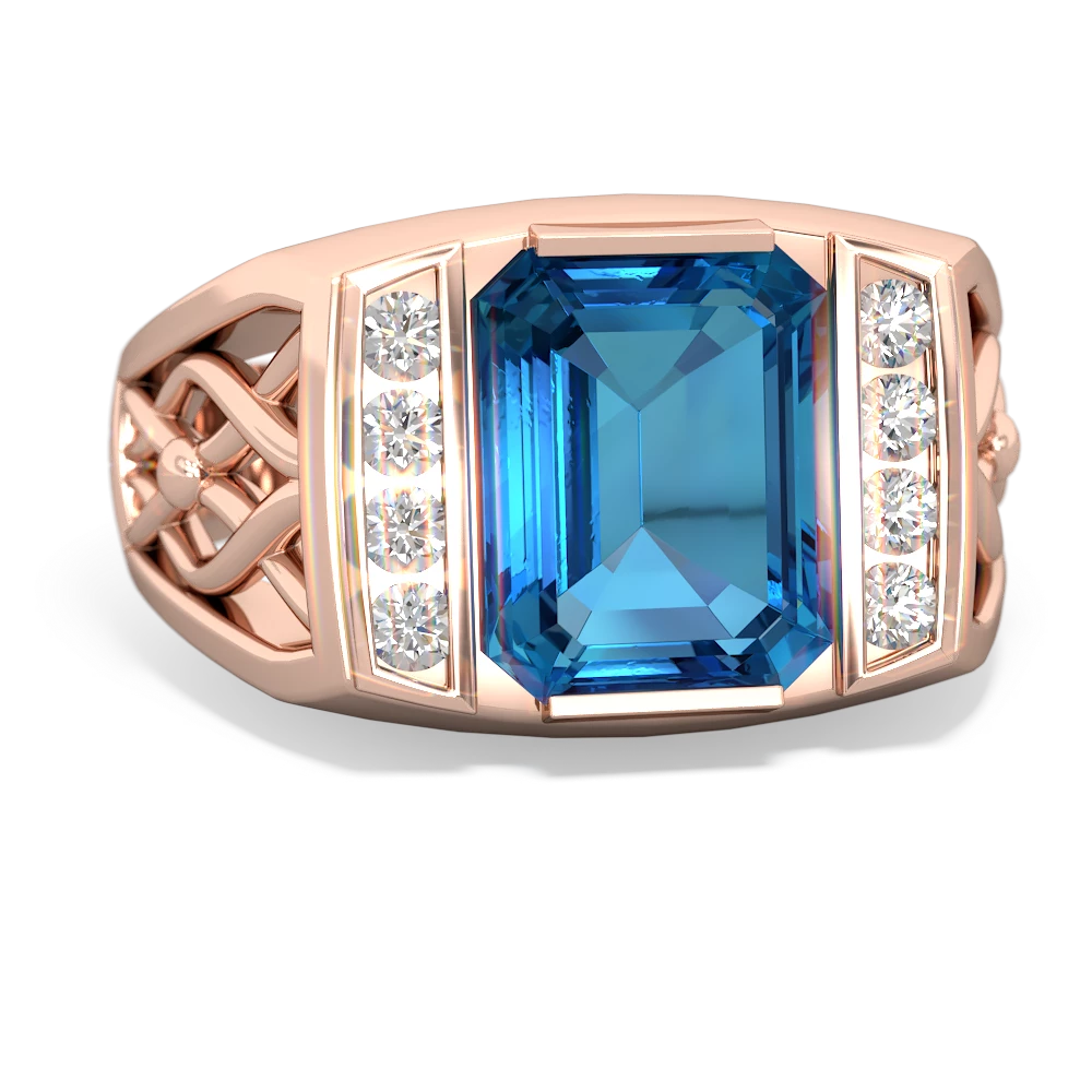 London Topaz Men's Vine 14K Rose Gold ring R0490