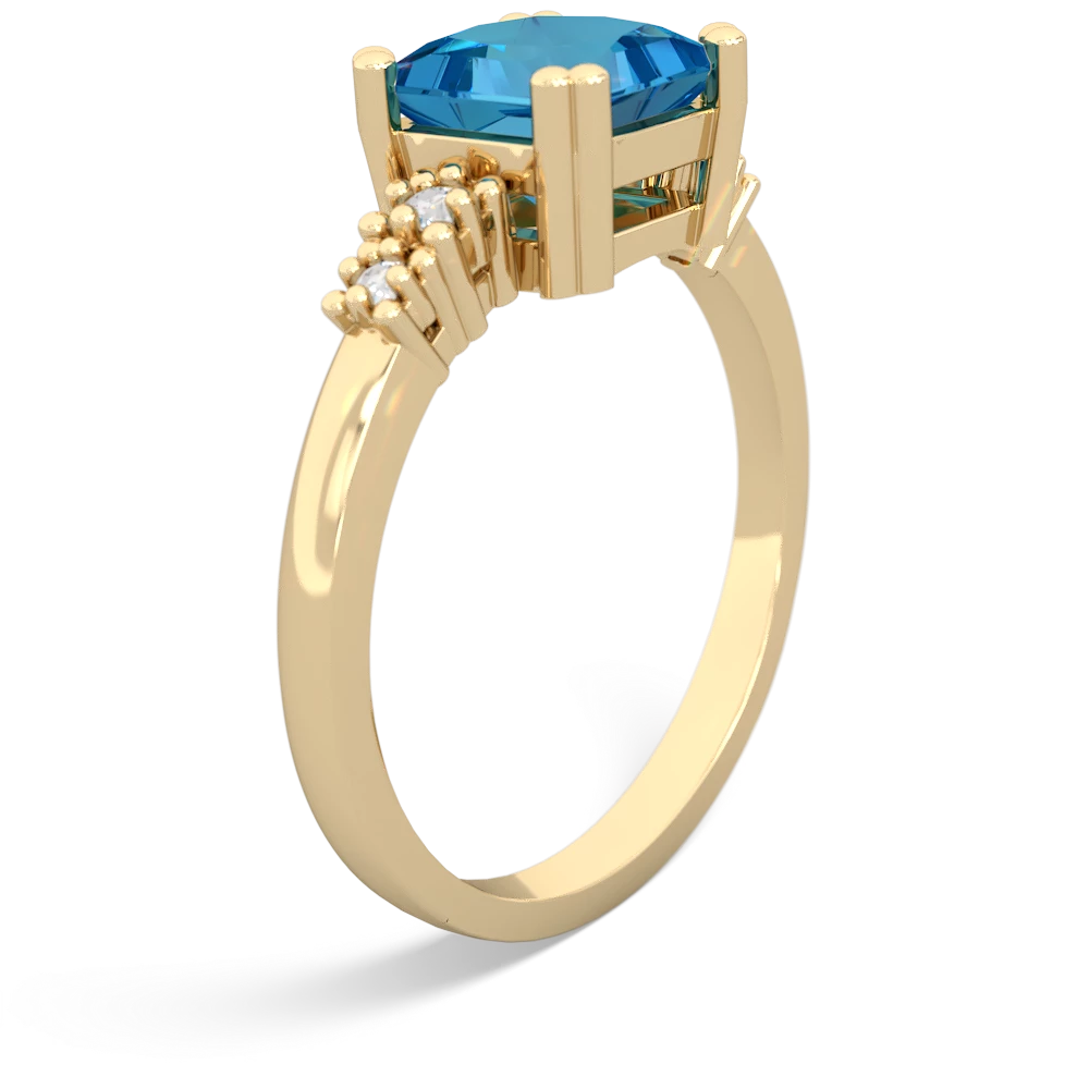 London Topaz Art Deco Princess 14K Yellow Gold ring R2014