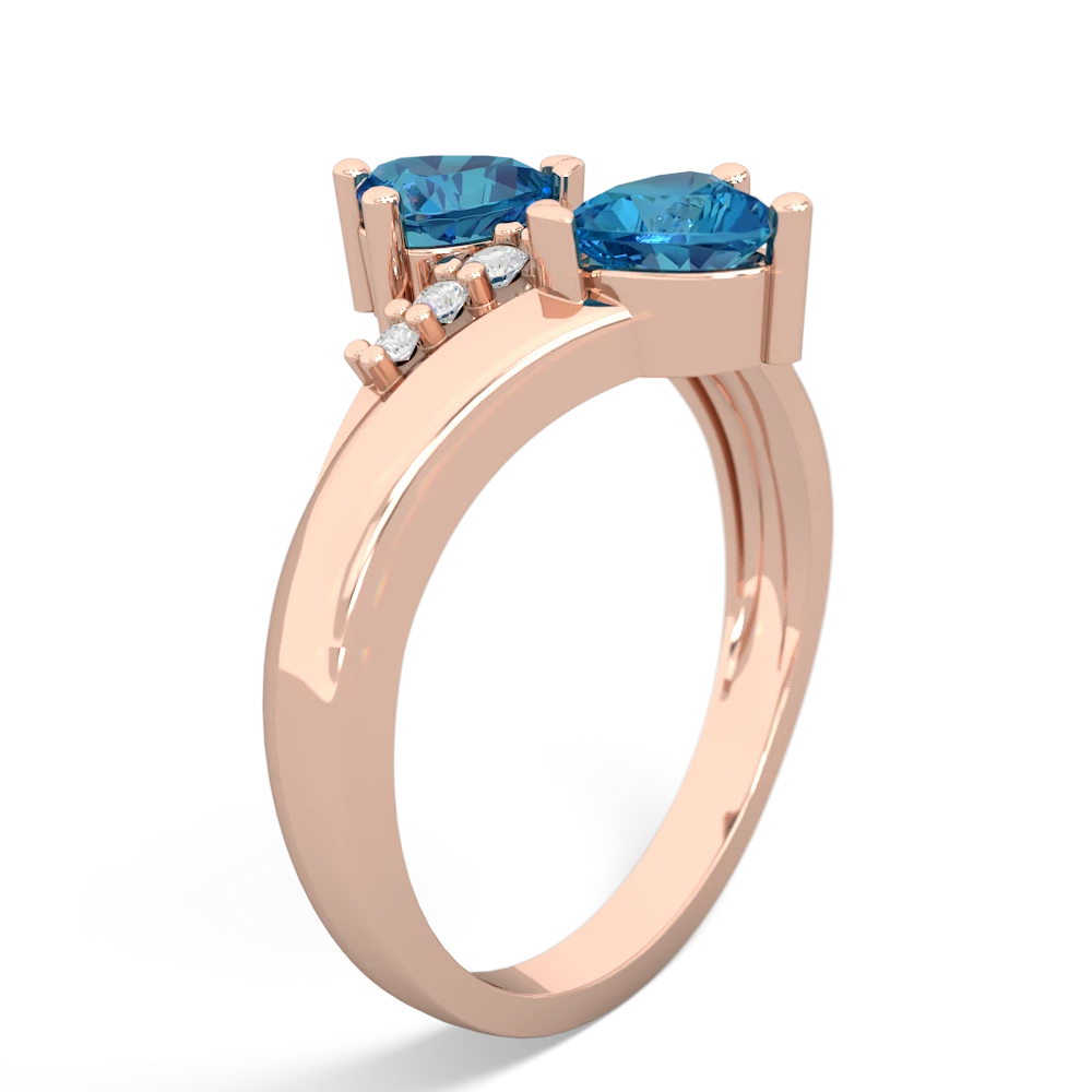 London Topaz Heart To Heart 14K Rose Gold ring R2064