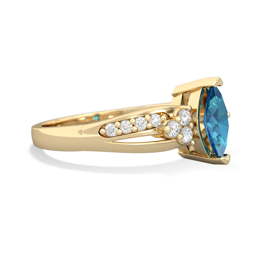 London Topaz Royal Marquise 14K Yellow Gold ring R2343