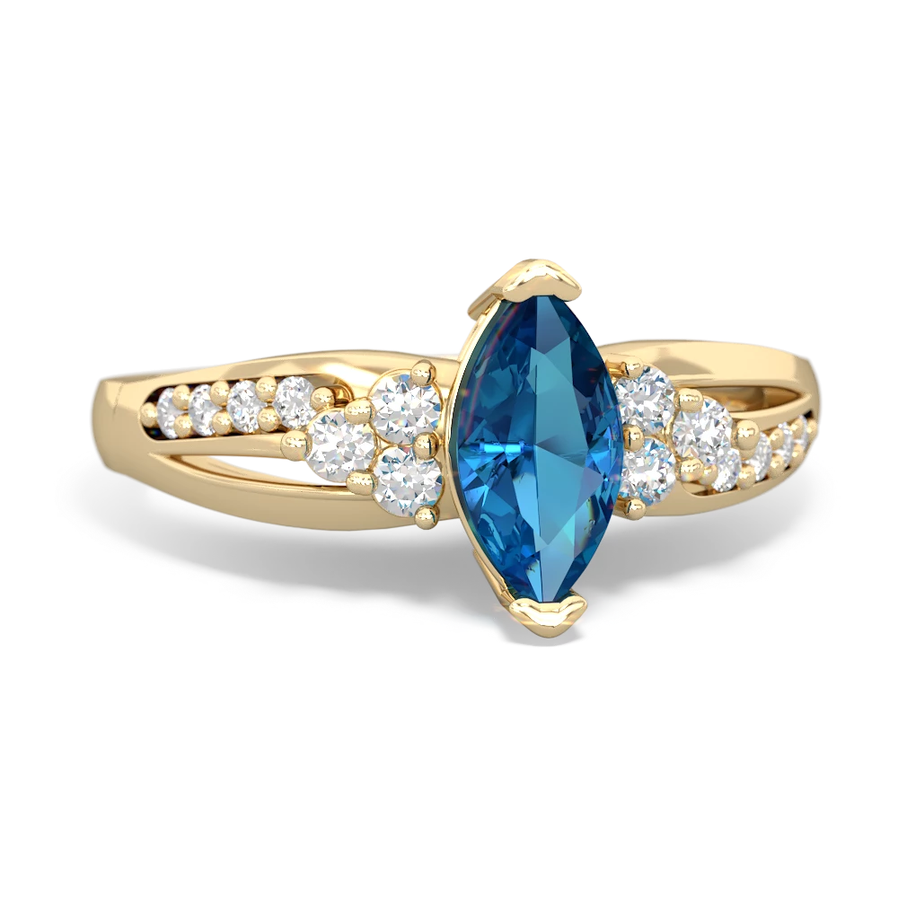 London Topaz Royal Marquise 14K Yellow Gold ring R2343