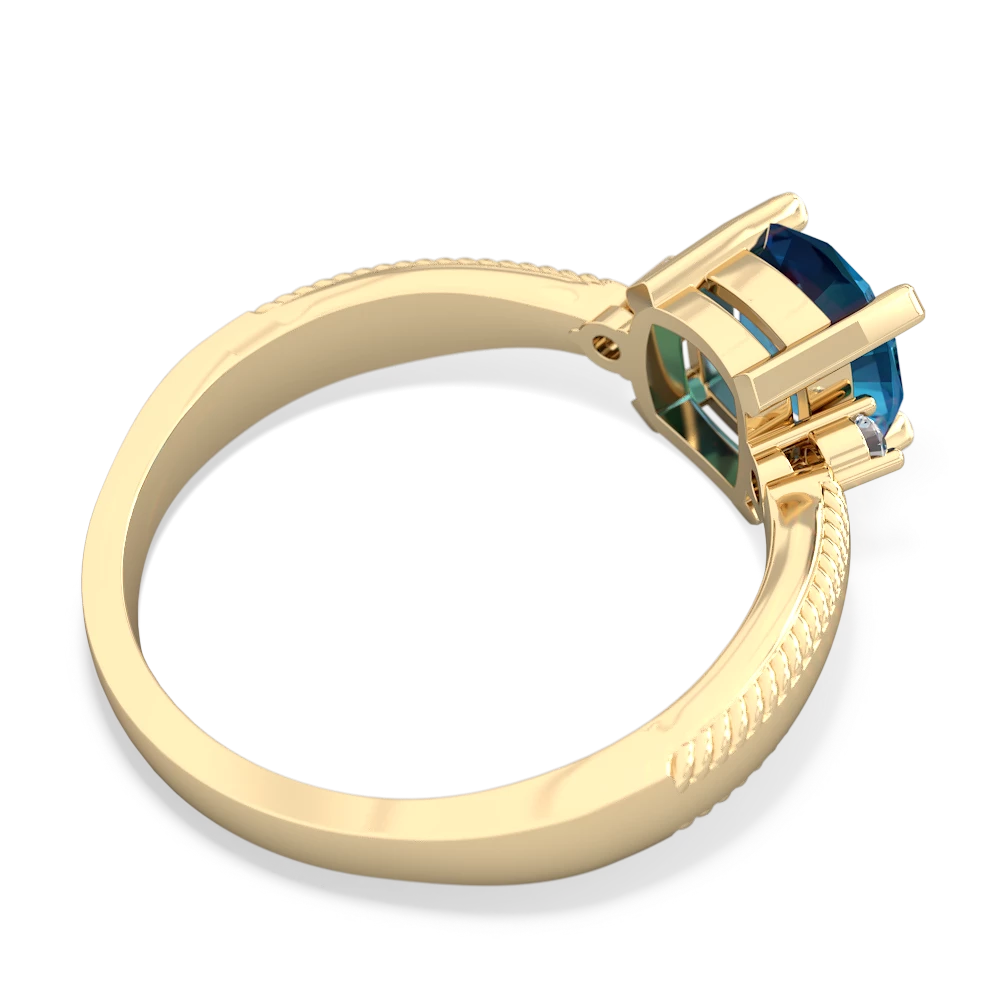 London Topaz Cushion Rope 14K Yellow Gold ring R2484