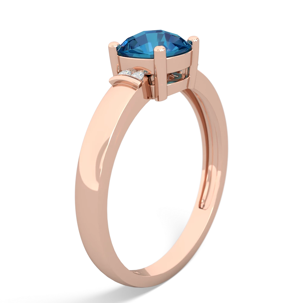 London Topaz Simply Elegant Cushion 14K Rose Gold ring R2489