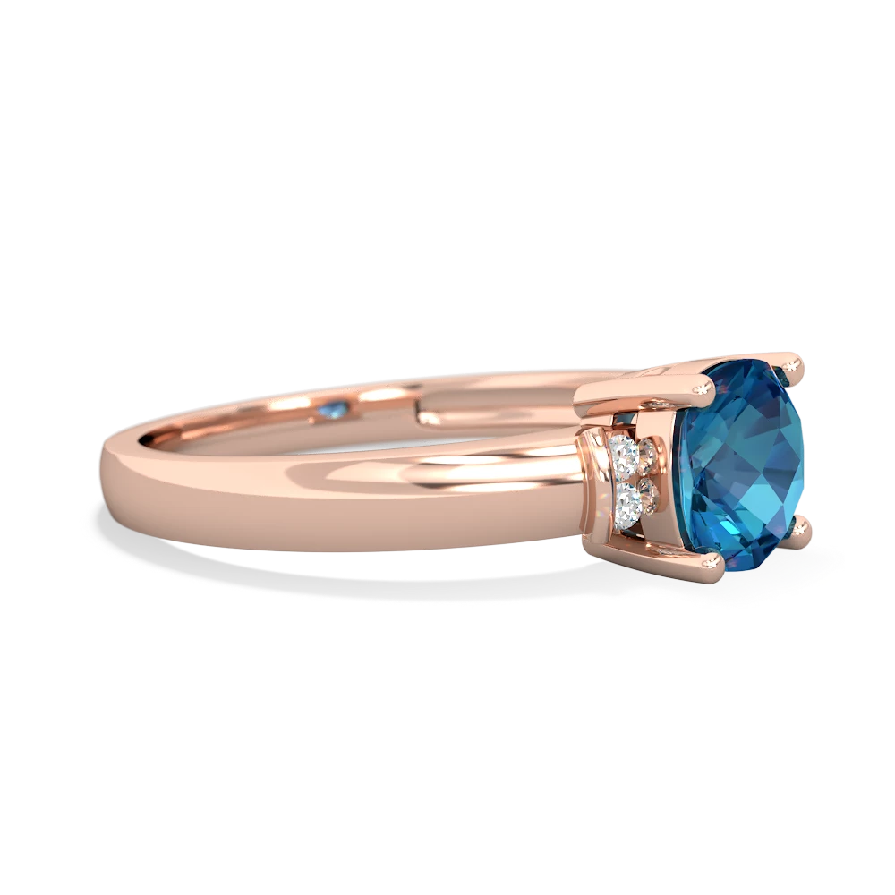 London Topaz Simply Elegant Cushion 14K Rose Gold ring R2489