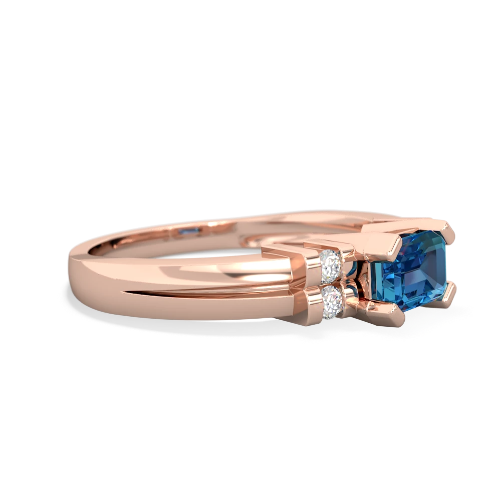 London Topaz Art Deco East-West 14K Rose Gold ring R2590