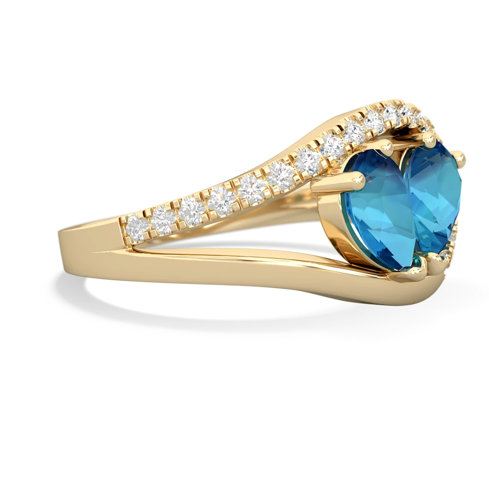 London Topaz Nestled Heart Keepsake 14K Yellow Gold ring R5650