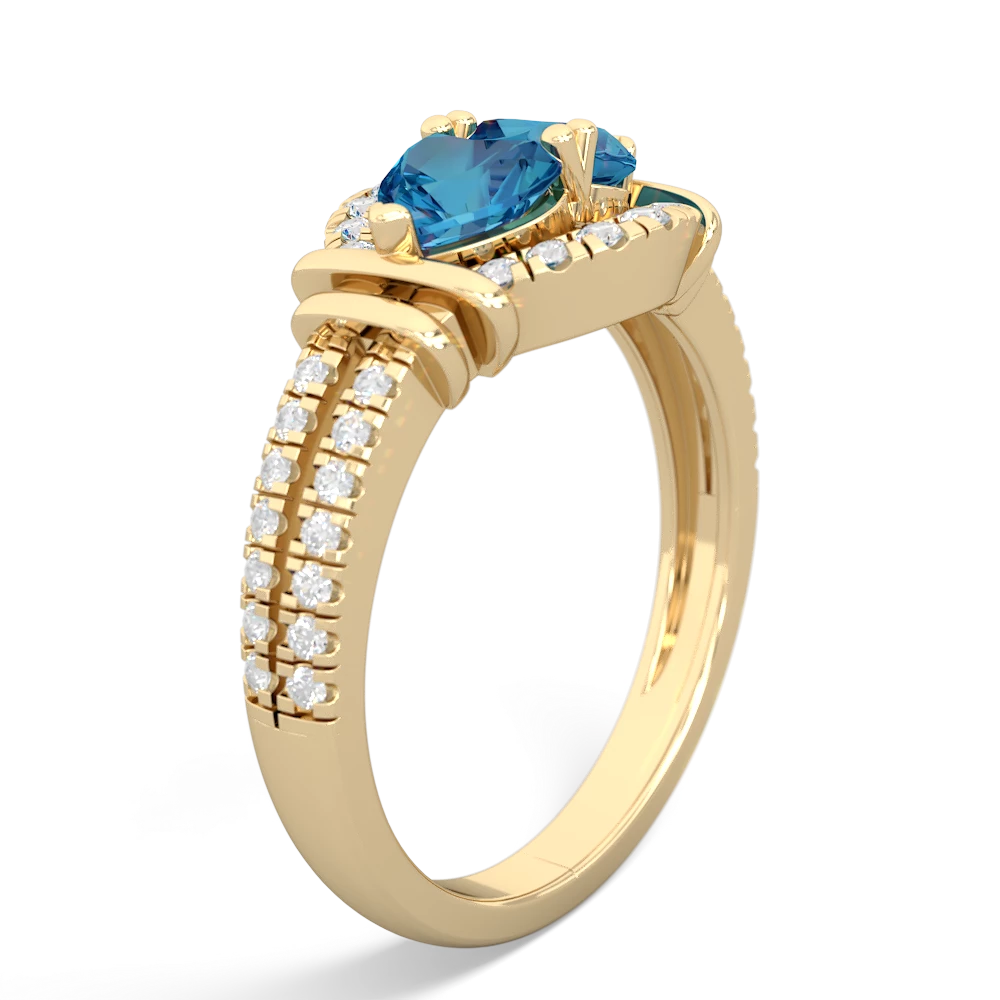 London Topaz Art-Deco Keepsake 14K Yellow Gold ring R5630