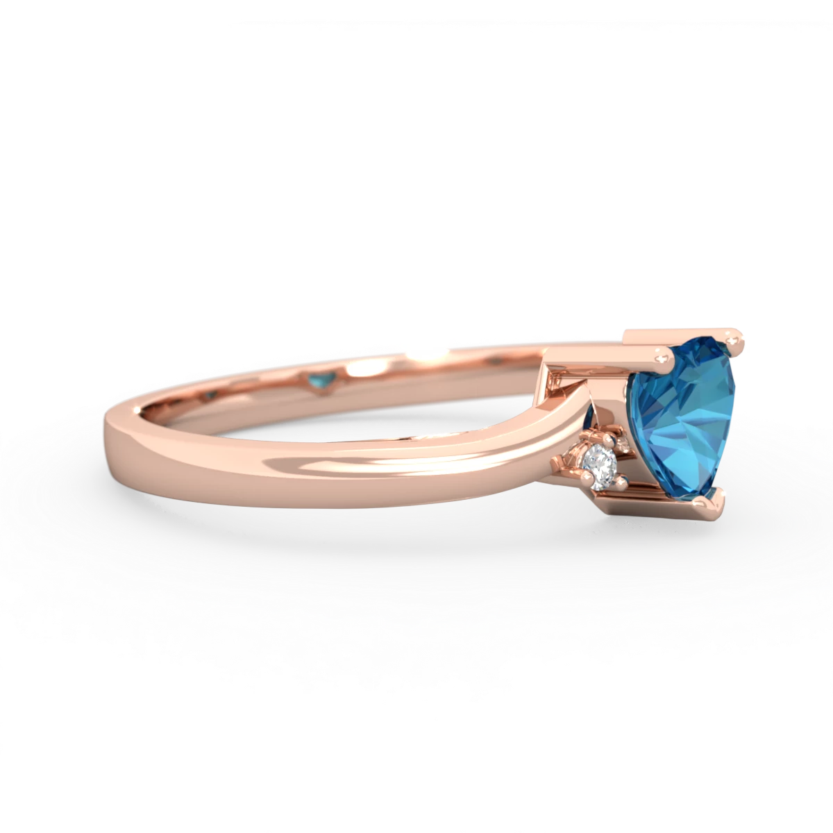 London Topaz Delicate Heart 14K Rose Gold ring R0203