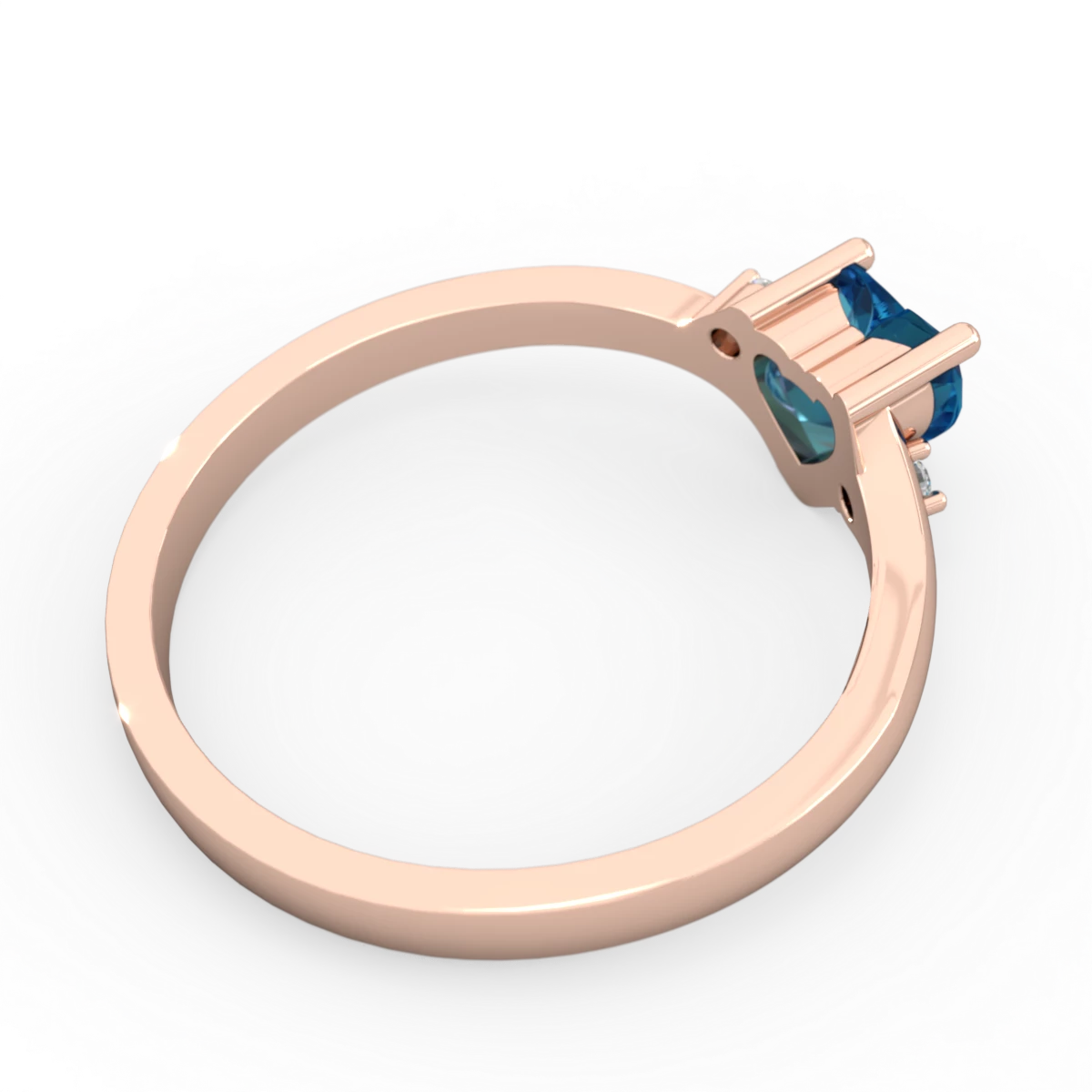 London Topaz Delicate Heart 14K Rose Gold ring R0203