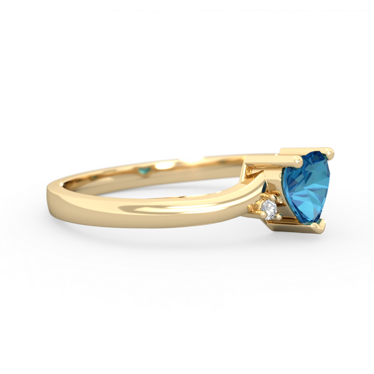 London Topaz Delicate Heart 14K Yellow Gold ring R0203