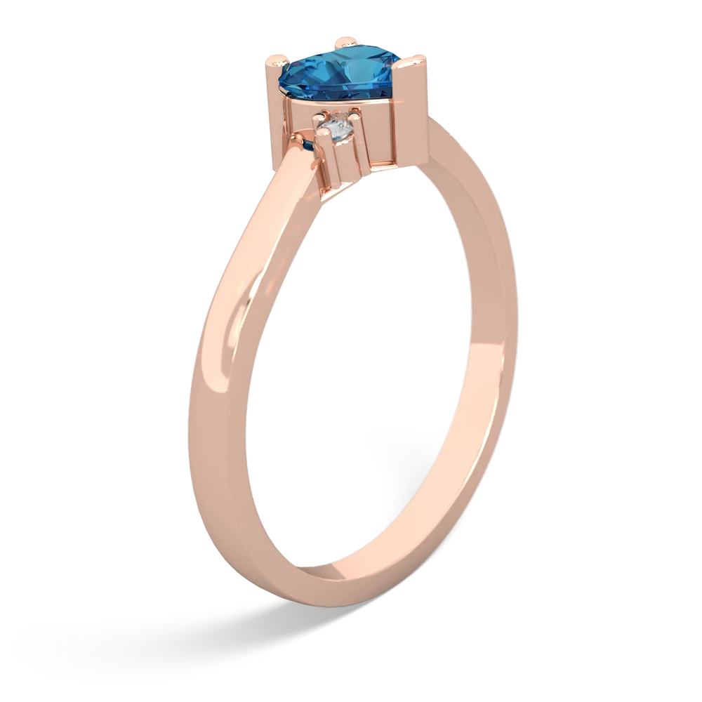 London Topaz Delicate Heart 14K Rose Gold ring R0203