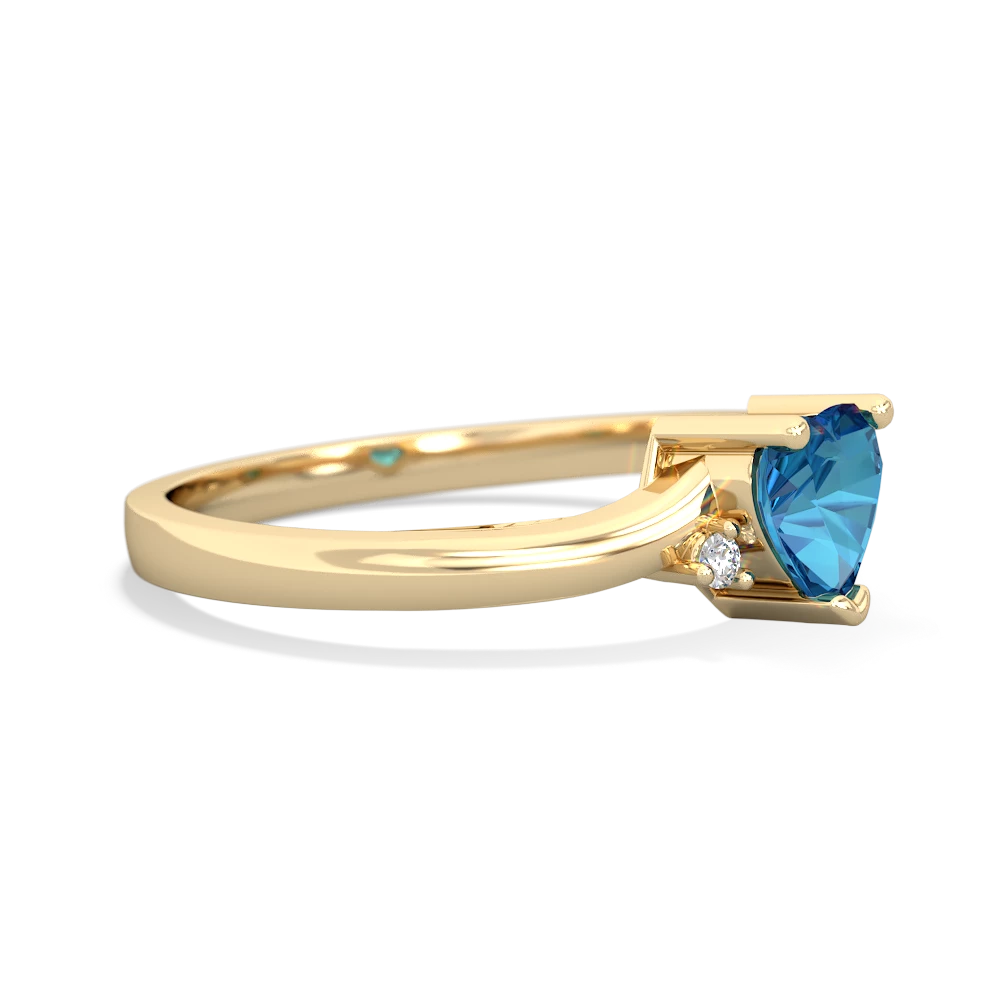 London Topaz Delicate Heart 14K Yellow Gold ring R0203