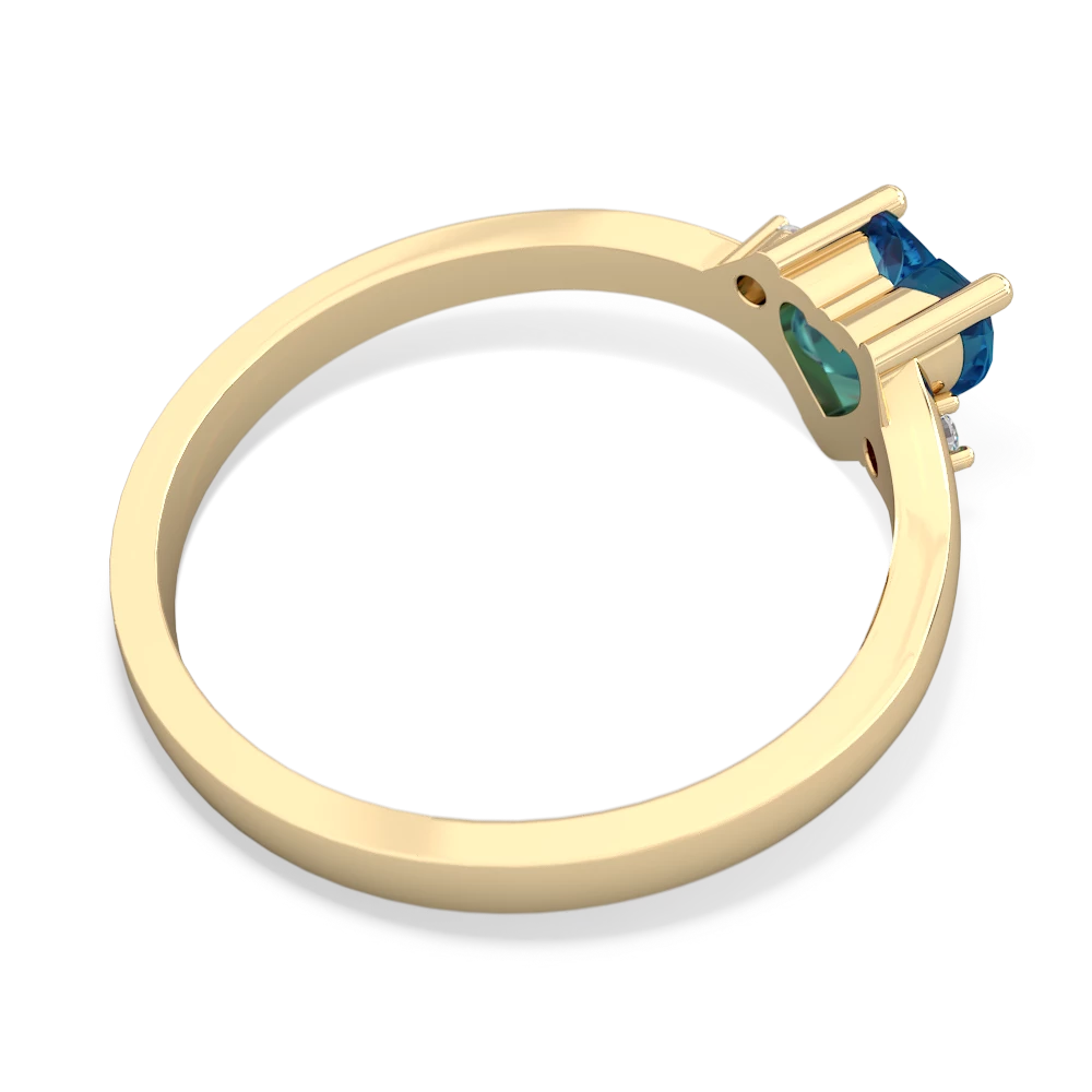 London Topaz Delicate Heart 14K Yellow Gold ring R0203