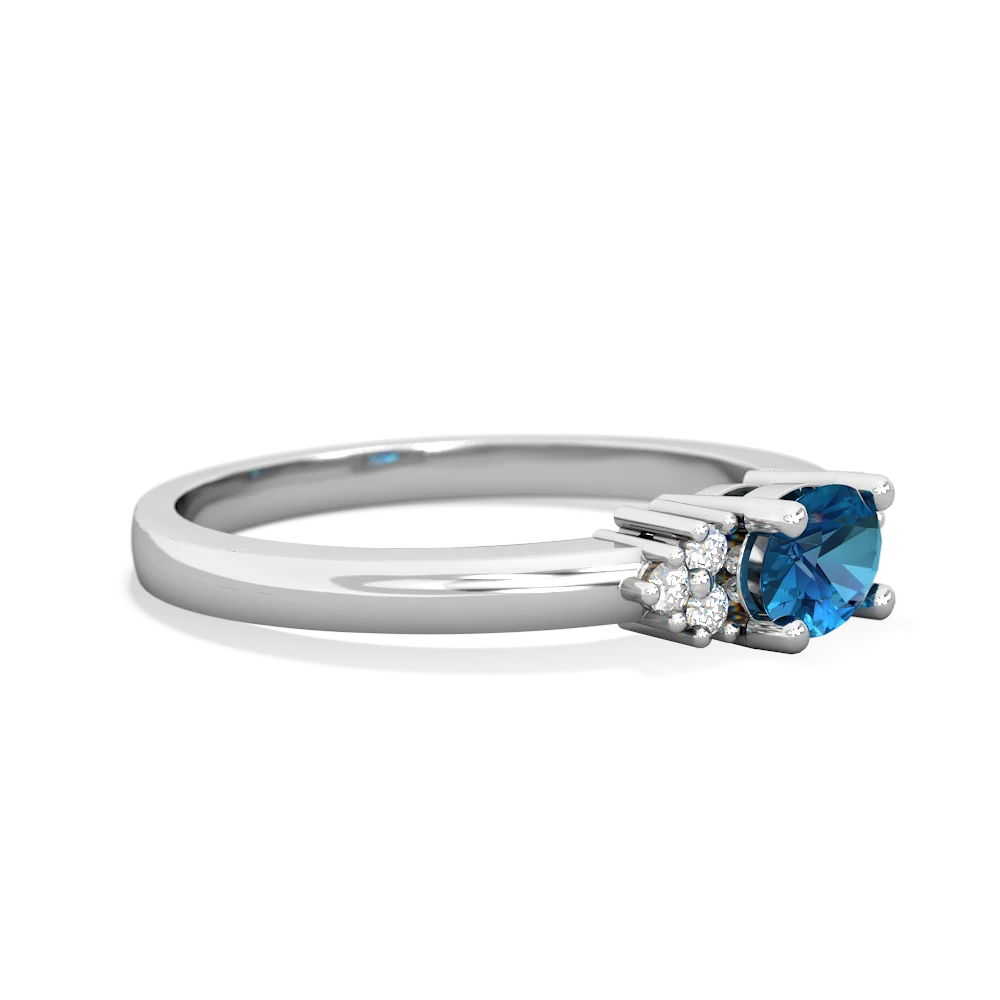 London Topaz Simply Elegant East-West 14K White Gold ring R2480