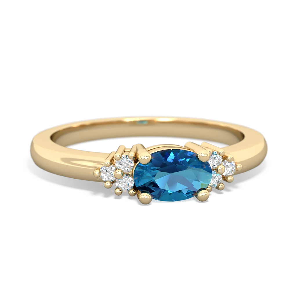 London Topaz Simply Elegant East-West 14K Yellow Gold ring R2480