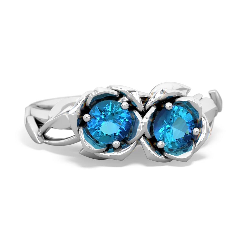 London Topaz Rose Garden 14K White Gold ring R5510