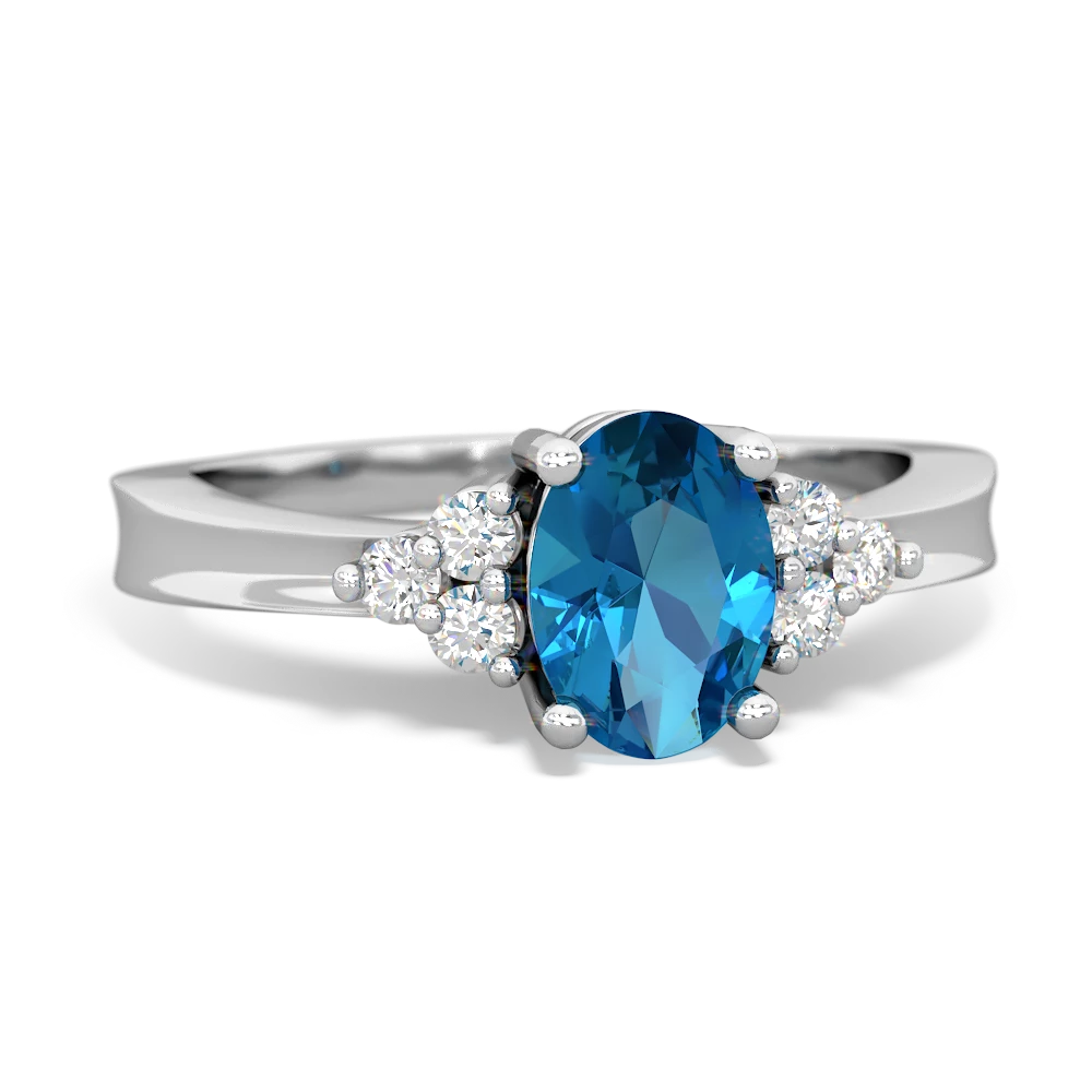 London Topaz Simply Elegant 14K White Gold ring R2113