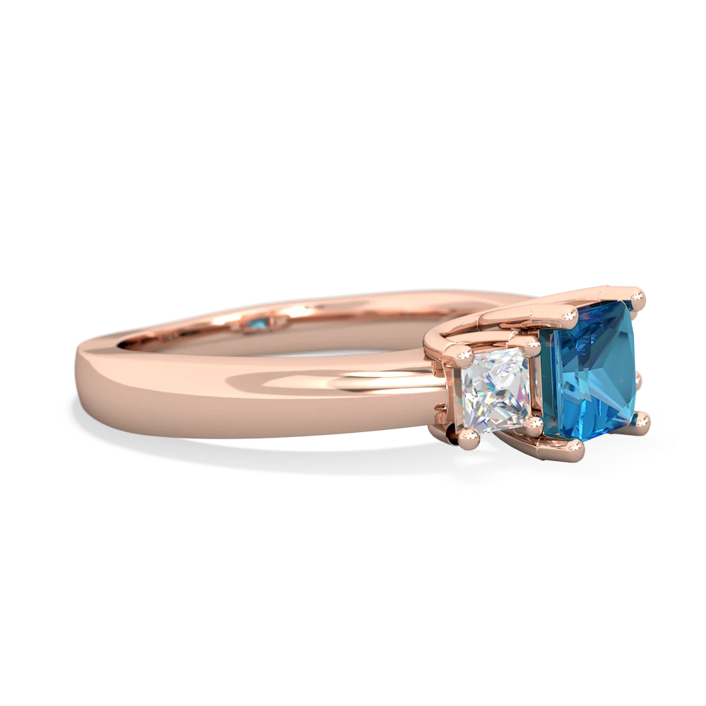 London Topaz Three Stone Trellis 14K Rose Gold ring R4015
