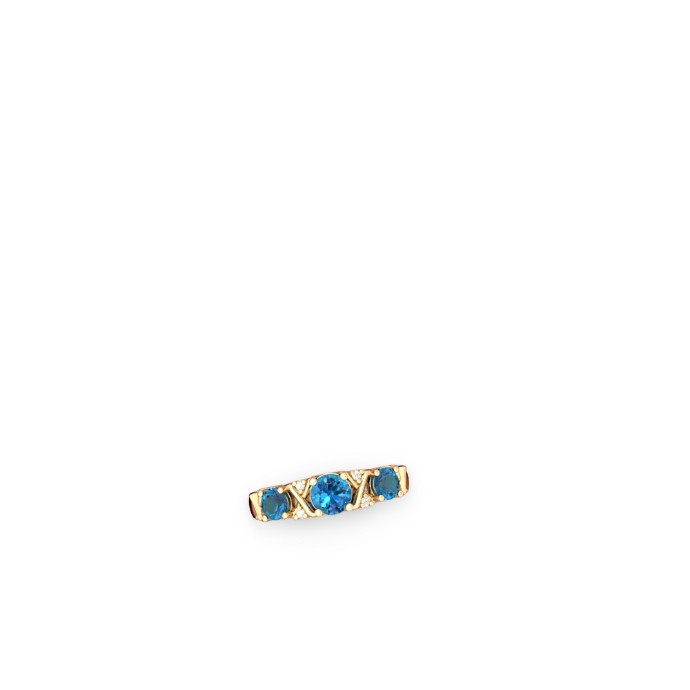 London Topaz Hugs And Kisses 14K Yellow Gold ring R5016