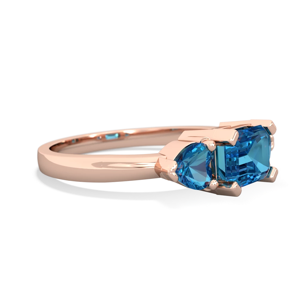 London Topaz Three Stone 14K Rose Gold ring R5235