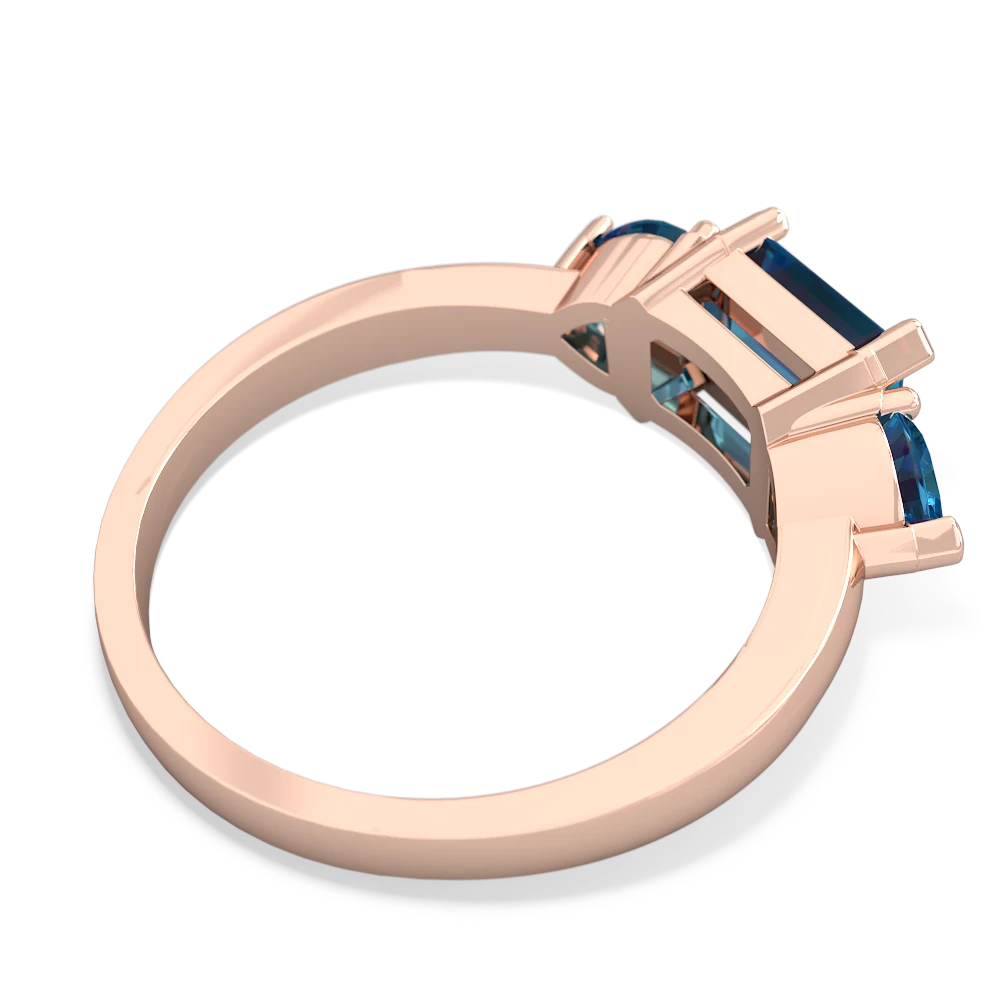 London Topaz Three Stone 14K Rose Gold ring R5235