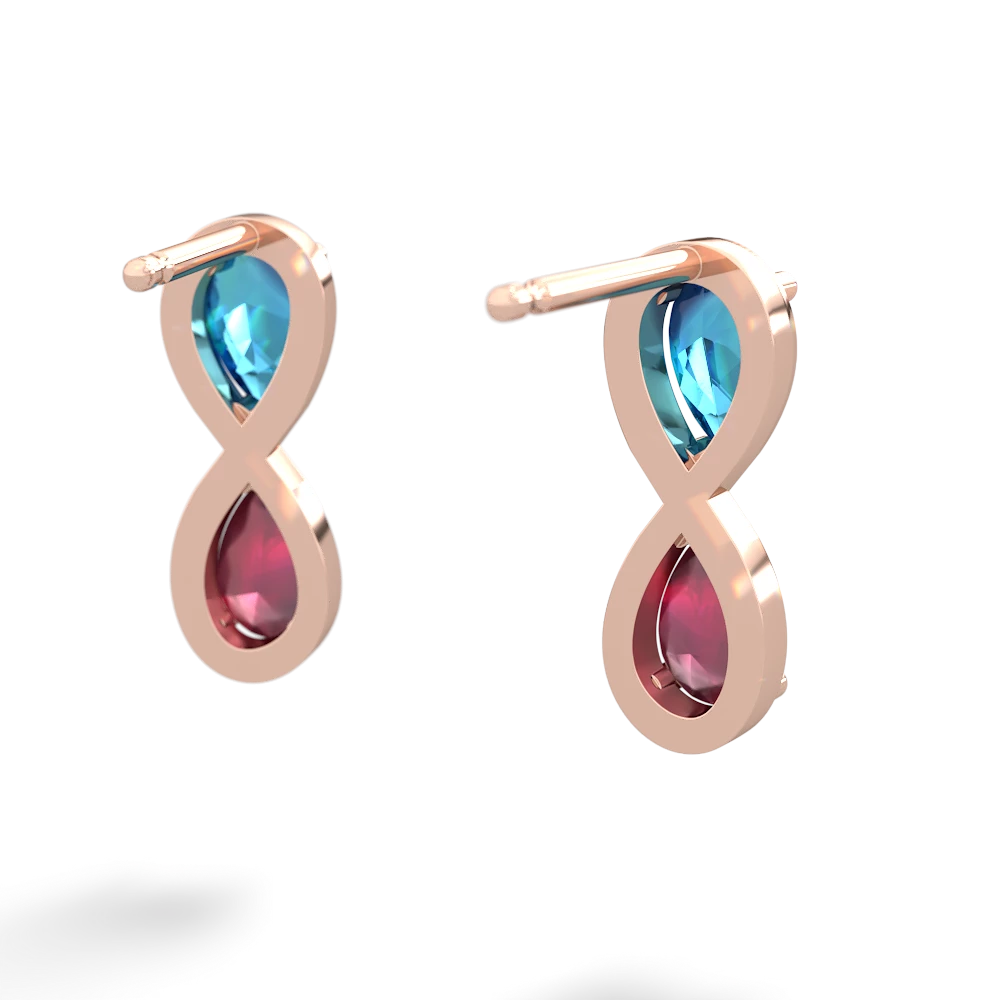 London Topaz Infinity 14K Rose Gold earrings E5050