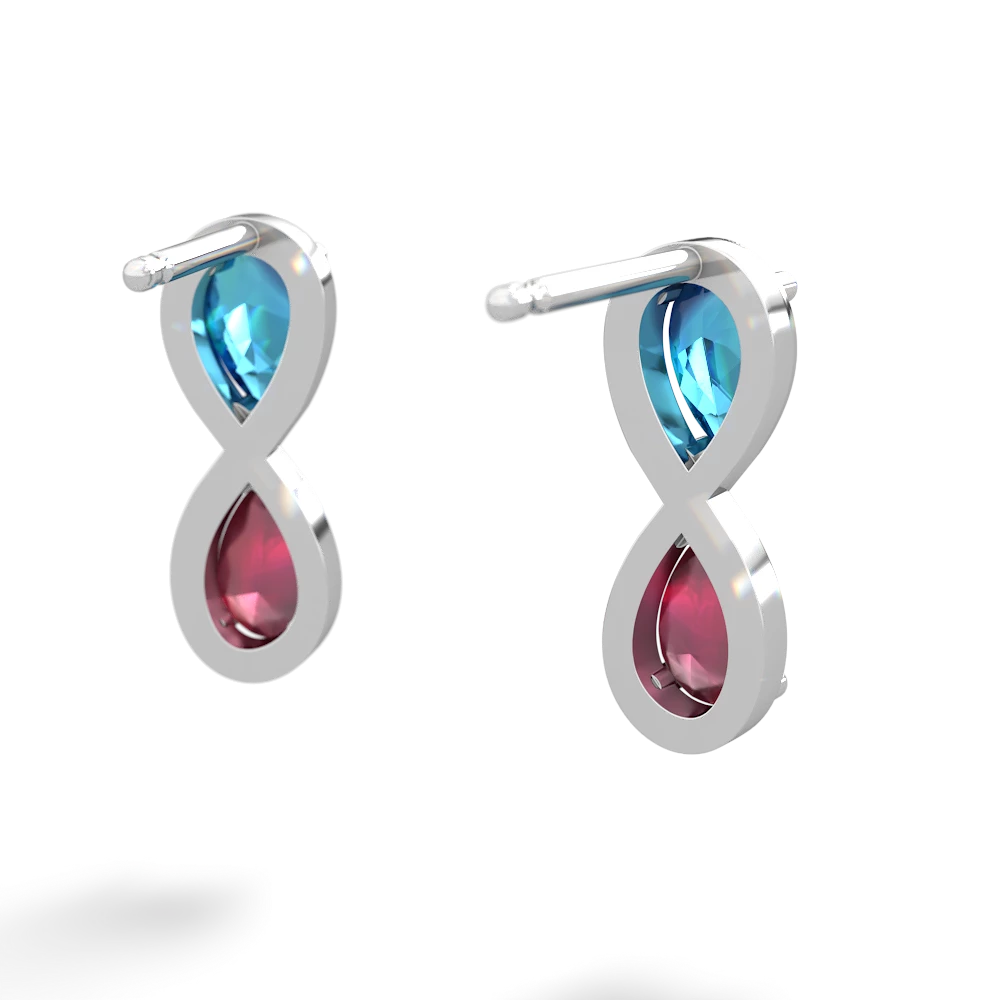 London Topaz Infinity 14K White Gold earrings E5050