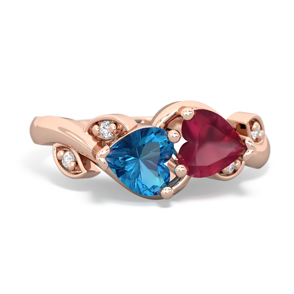 London Topaz Floral Elegance 14K Rose Gold ring R5790