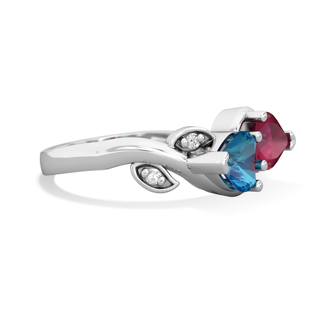 London Topaz Floral Elegance 14K White Gold ring R5790