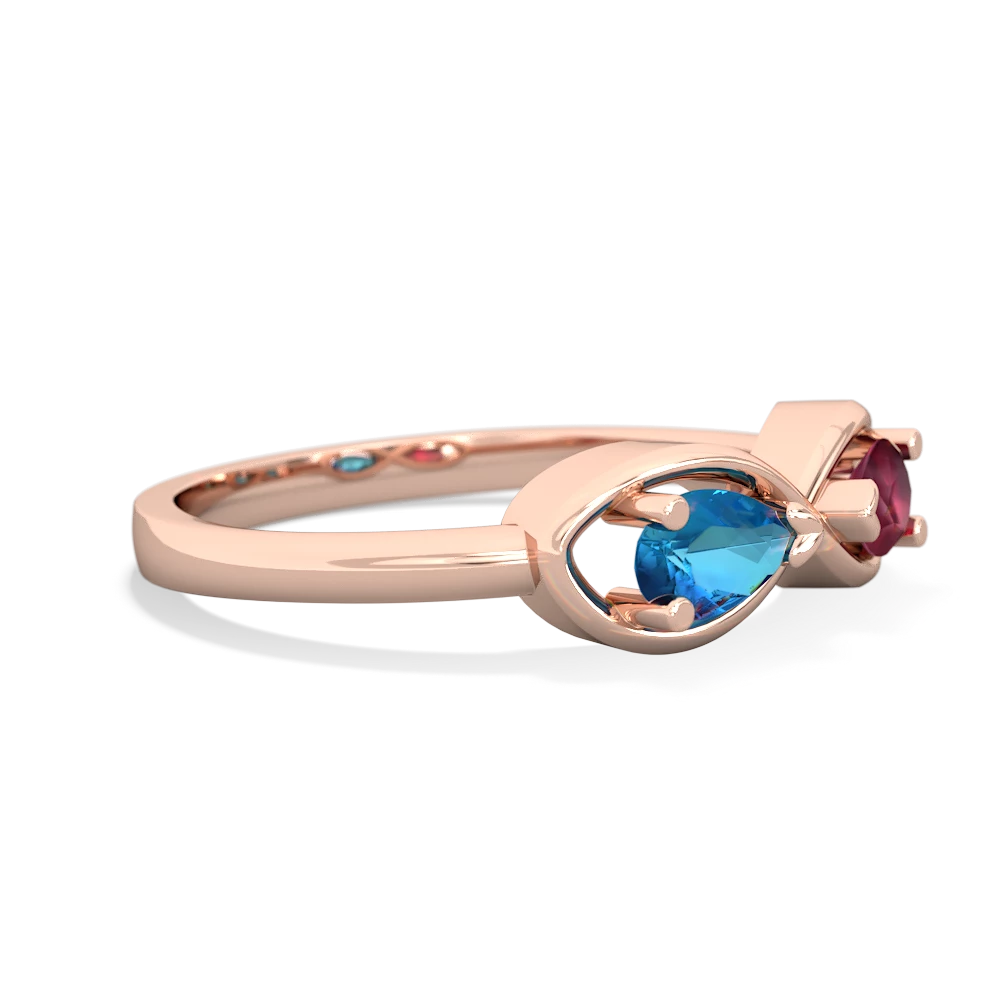 London Topaz Infinity 14K Rose Gold ring R5050