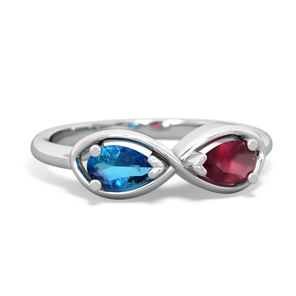 London Topaz Infinity 14K White Gold ring R5050