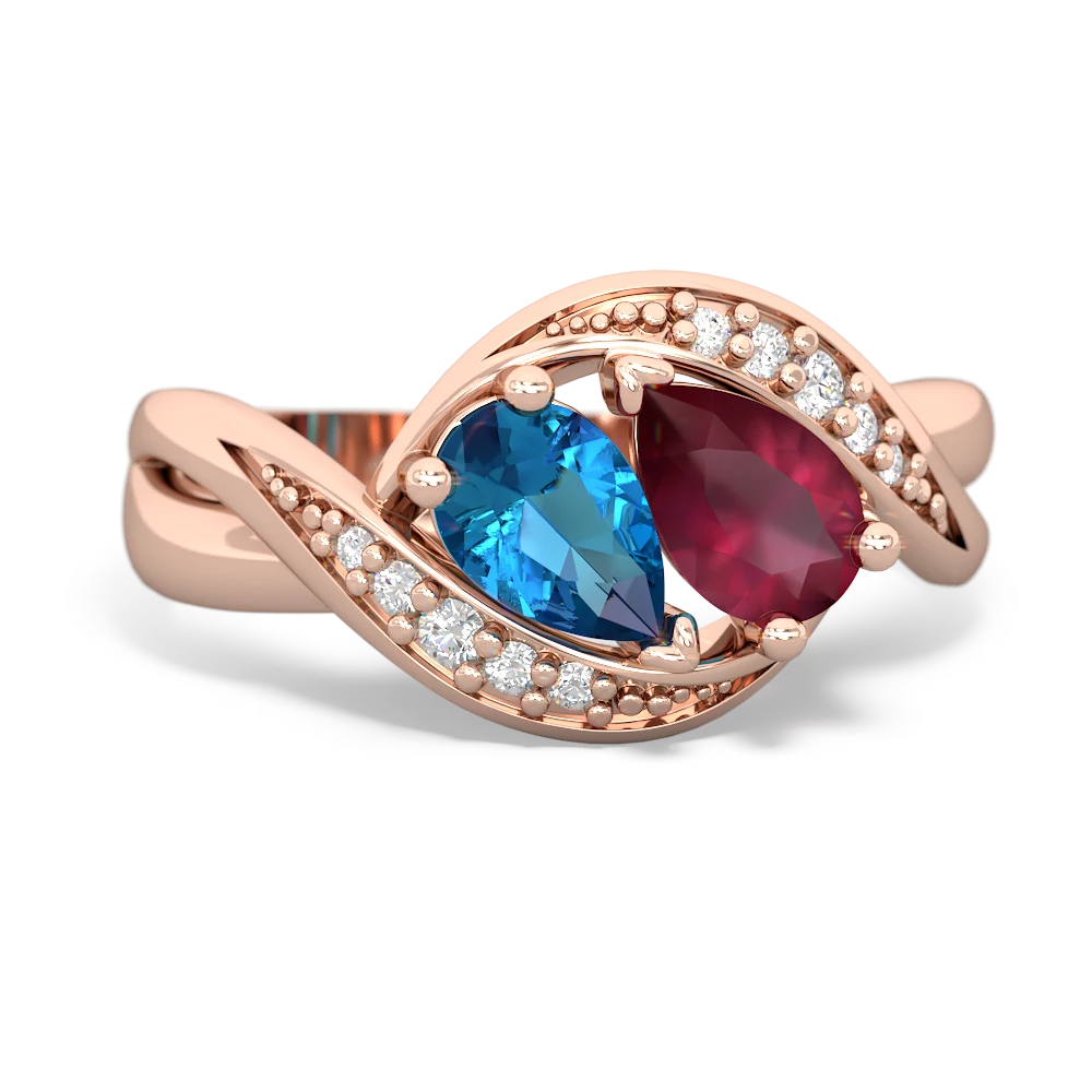 London Topaz Summer Winds 14K Rose Gold ring R5342