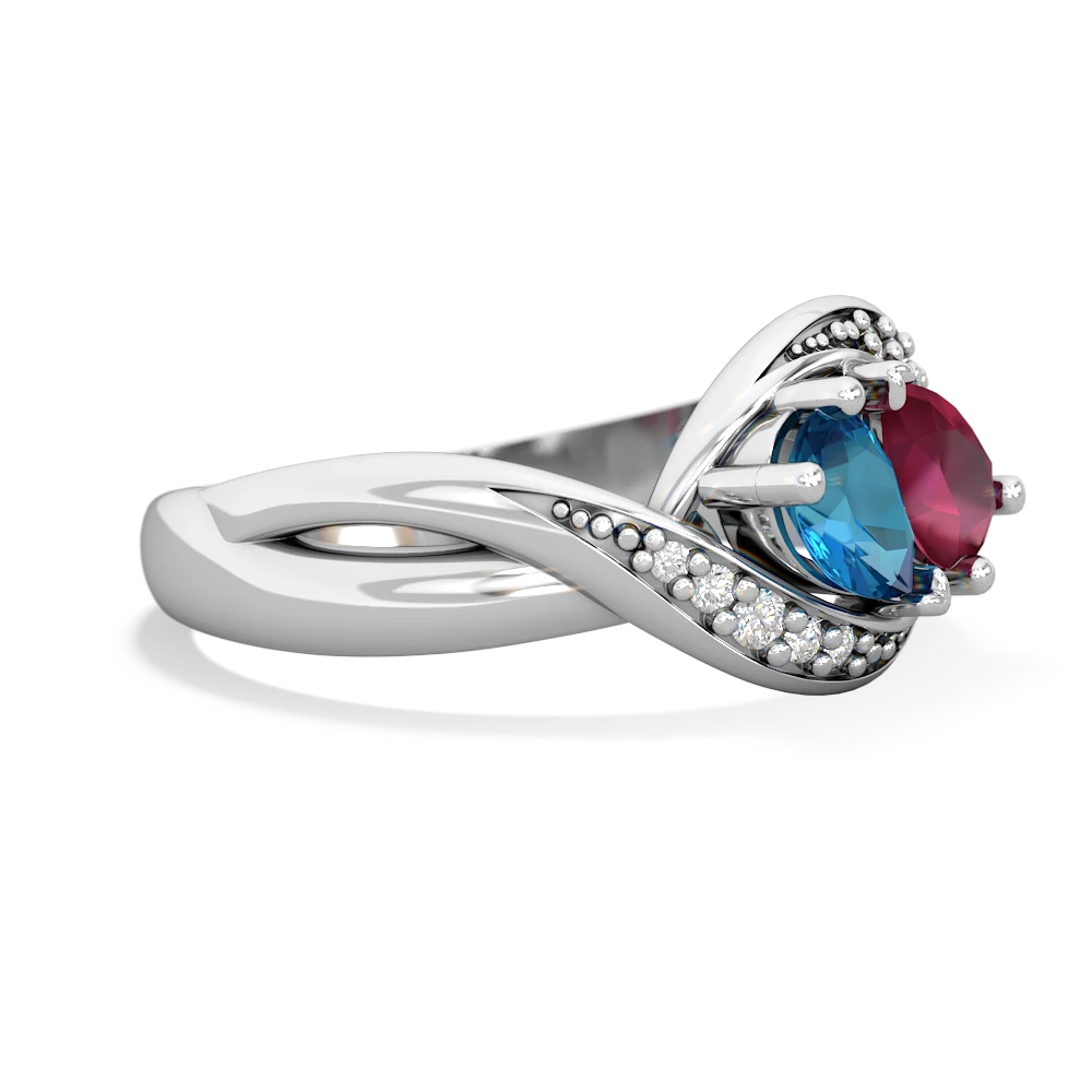 London Topaz Summer Winds 14K White Gold ring R5342