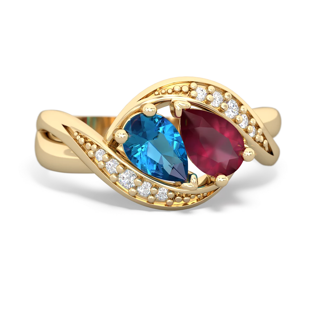 London Topaz Summer Winds 14K Yellow Gold ring R5342