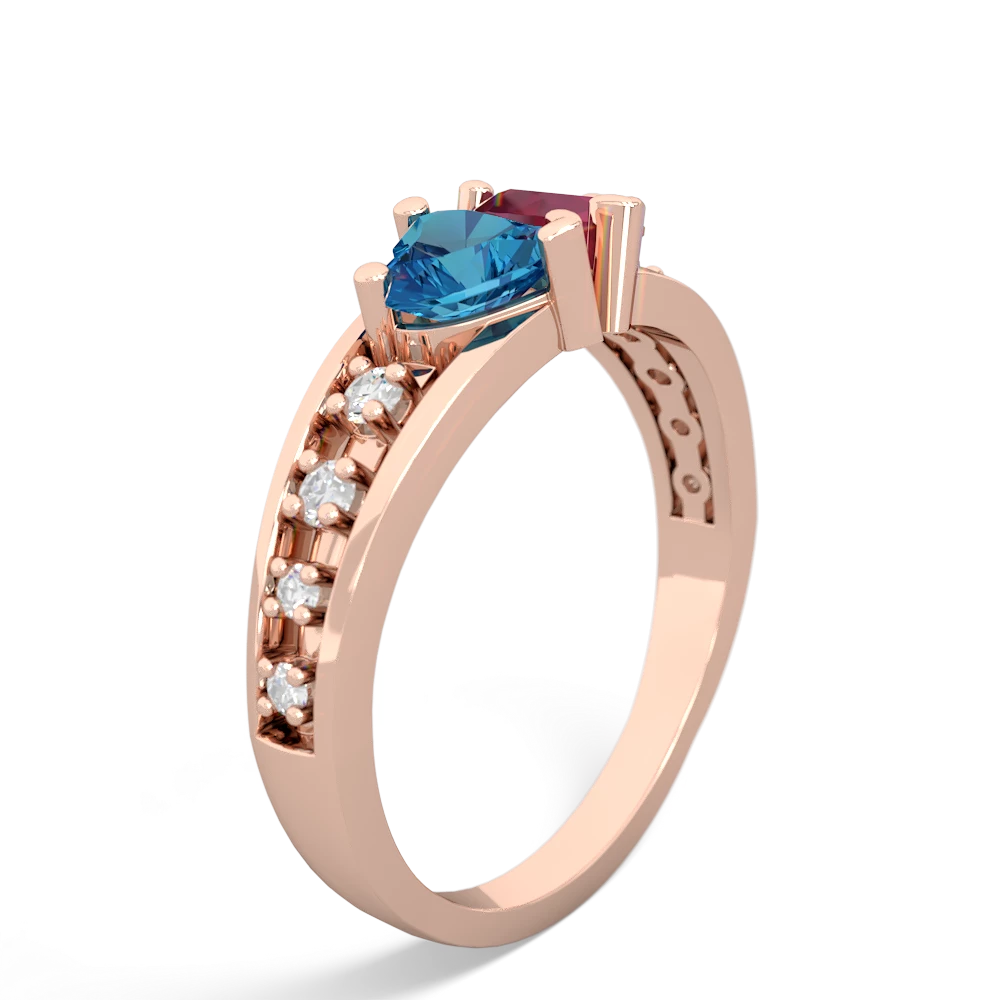 London Topaz Heart To Heart 14K Rose Gold ring R3342